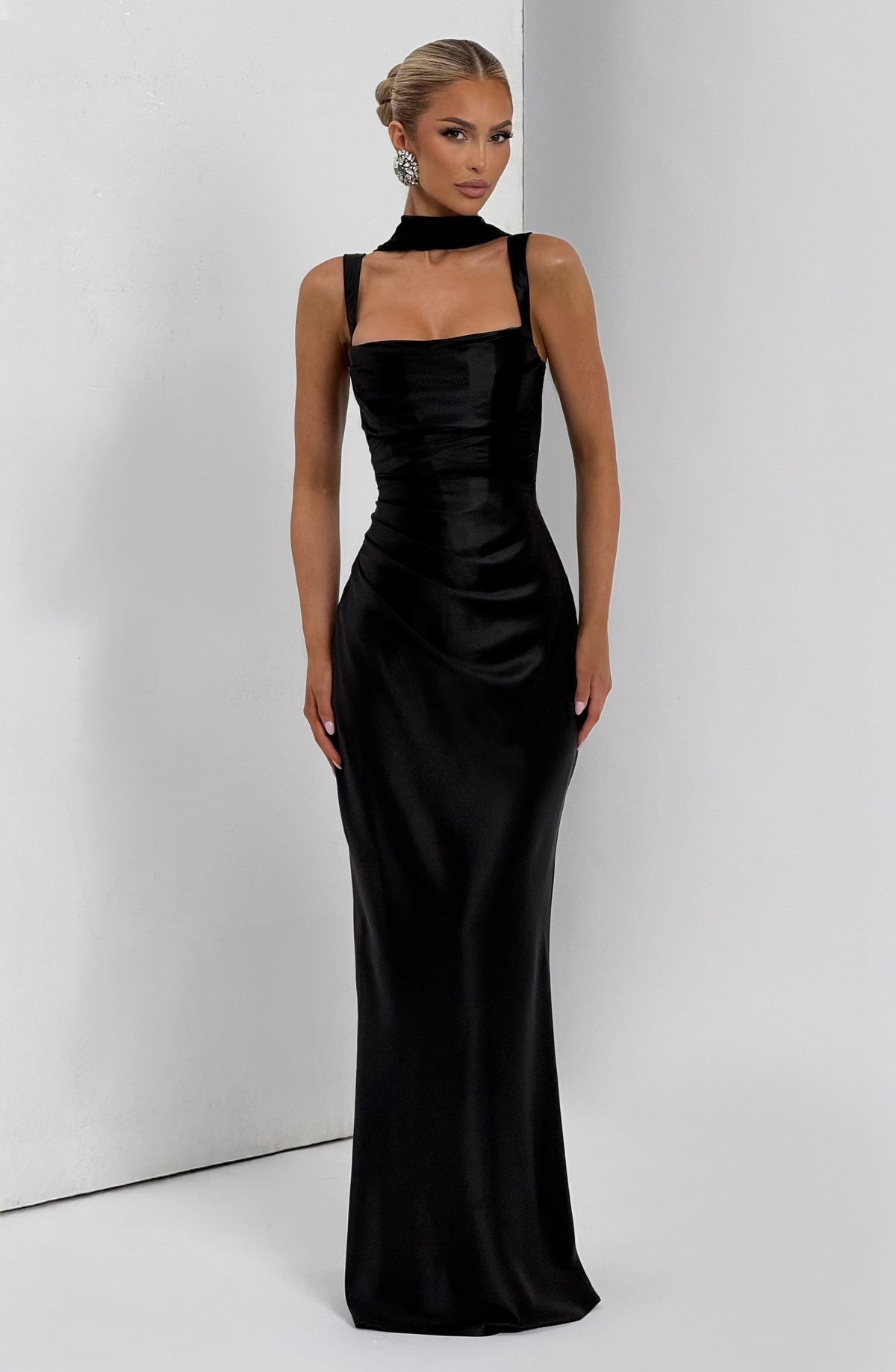 Vestido largo Calanthe - Negro