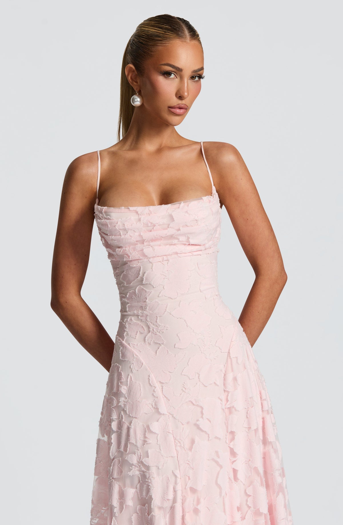 Vestido largo Francis - Rosa empolvado