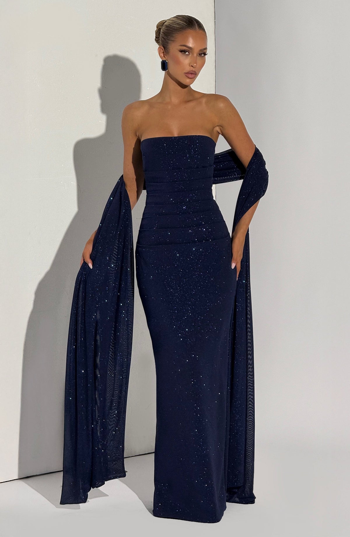 Vestido largo Pandra - Azul marino brillante