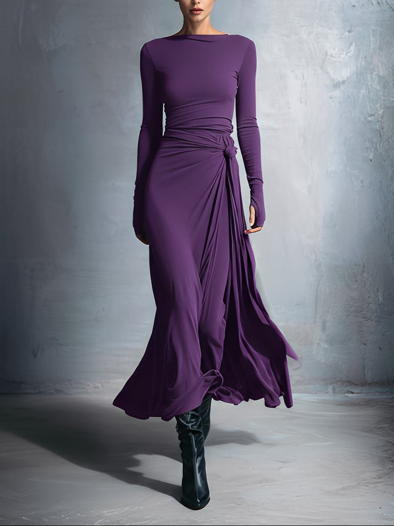 Gabriella – Vestido largo con nudo lateral