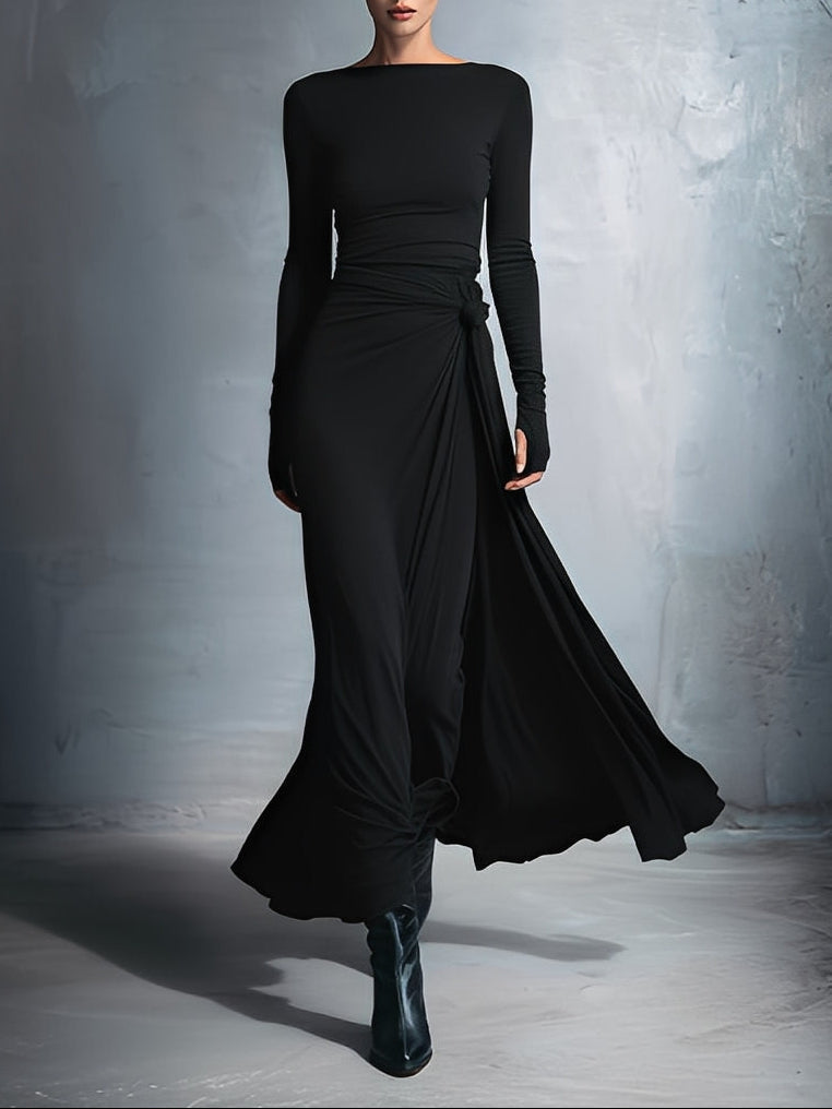 Gabriella – Vestido largo con nudo lateral