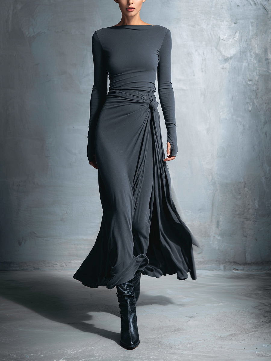 Gabriella – Vestido largo con nudo lateral