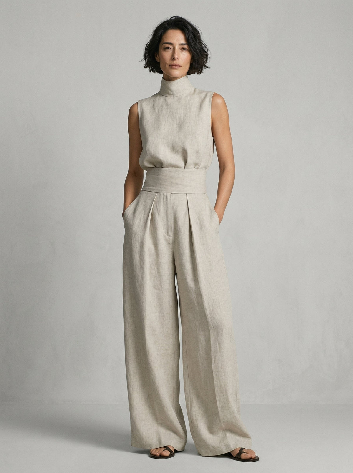 ESSENTIAL - Conjunto minimalista con top sin mangas