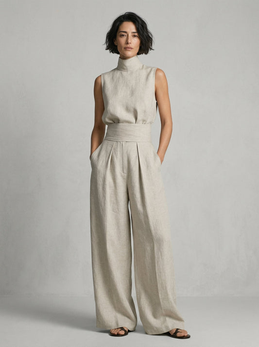 ESSENTIAL - Conjunto minimalista con top sin mangas