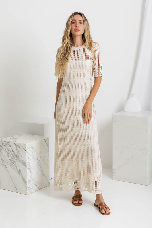ESSENTIAL - Vestido largo de ganchillo Airlie - Natural