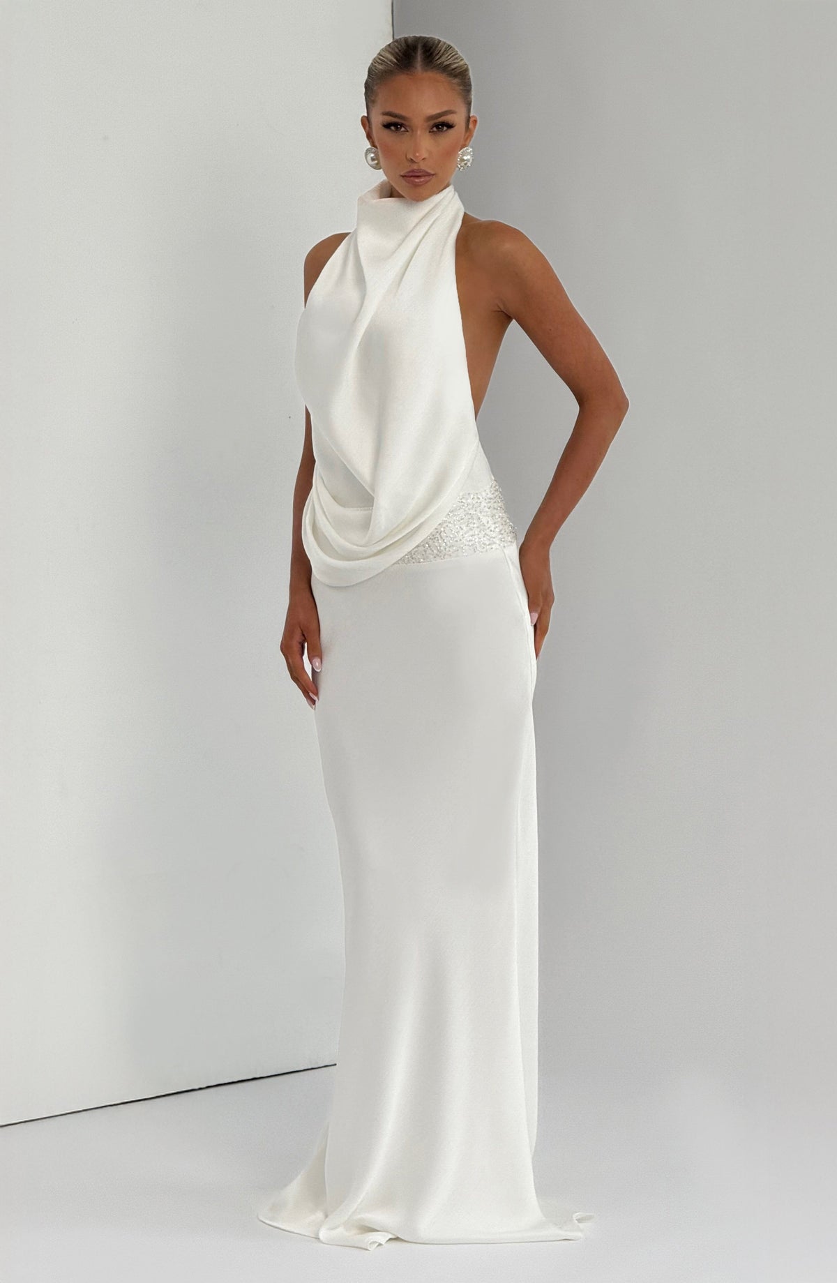 Vestido largo Armelle - Marfil