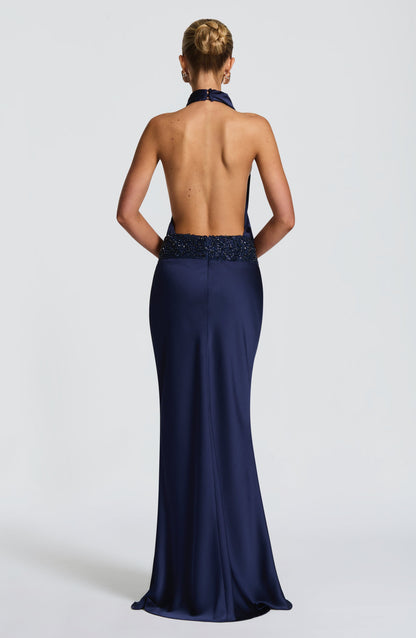 Vestido largo Armelle - Azul marino