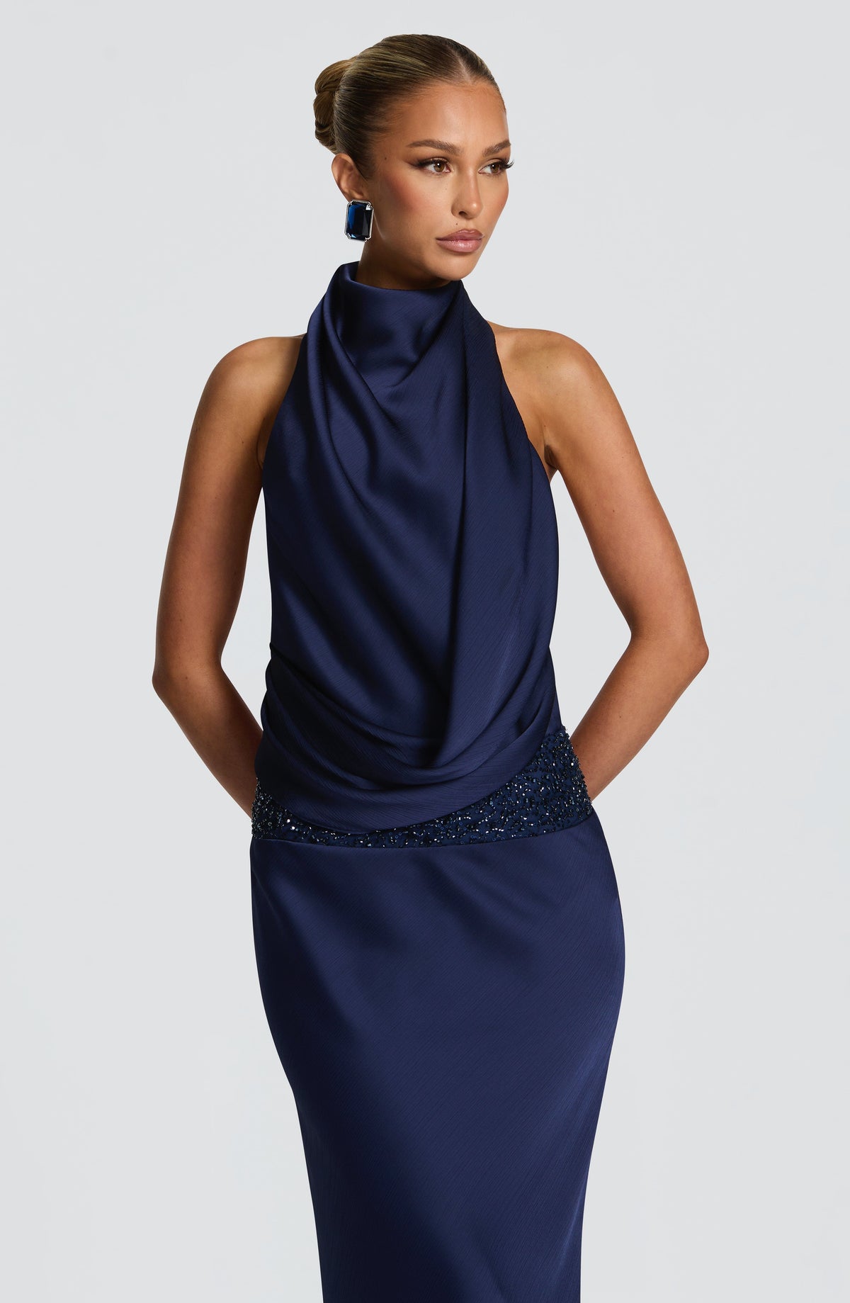 Vestido largo Armelle - Azul marino