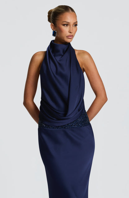 Vestido largo Armelle - Azul marino