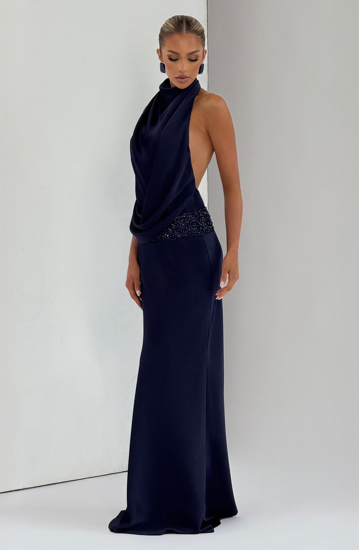 Vestido largo Armelle - Azul marino
