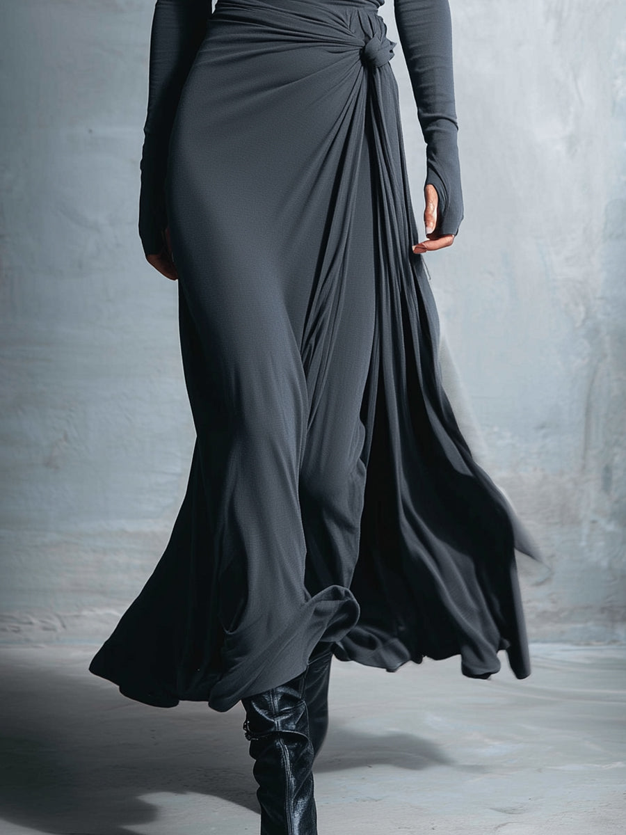 Gabriella – Vestido largo con nudo lateral