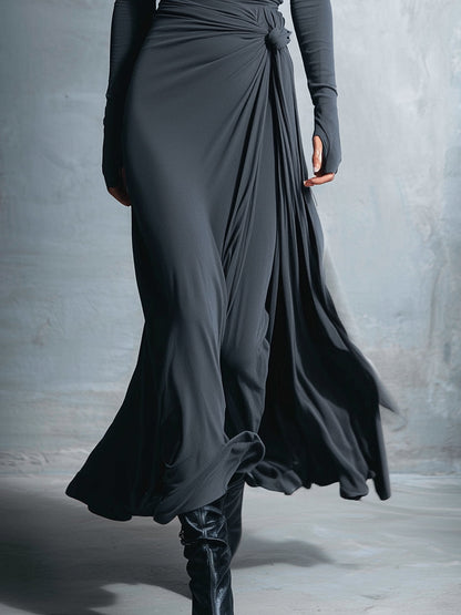 Gabriella – Vestido largo con nudo lateral