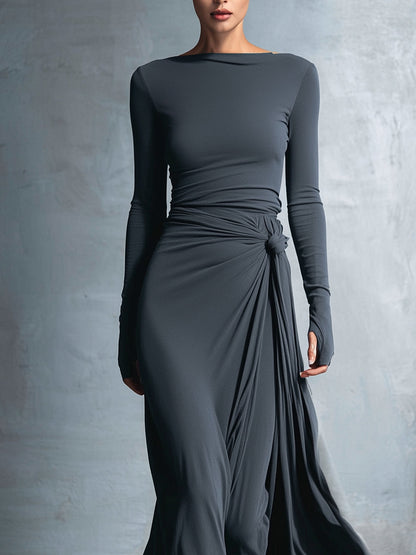 Gabriella – Vestido largo con nudo lateral