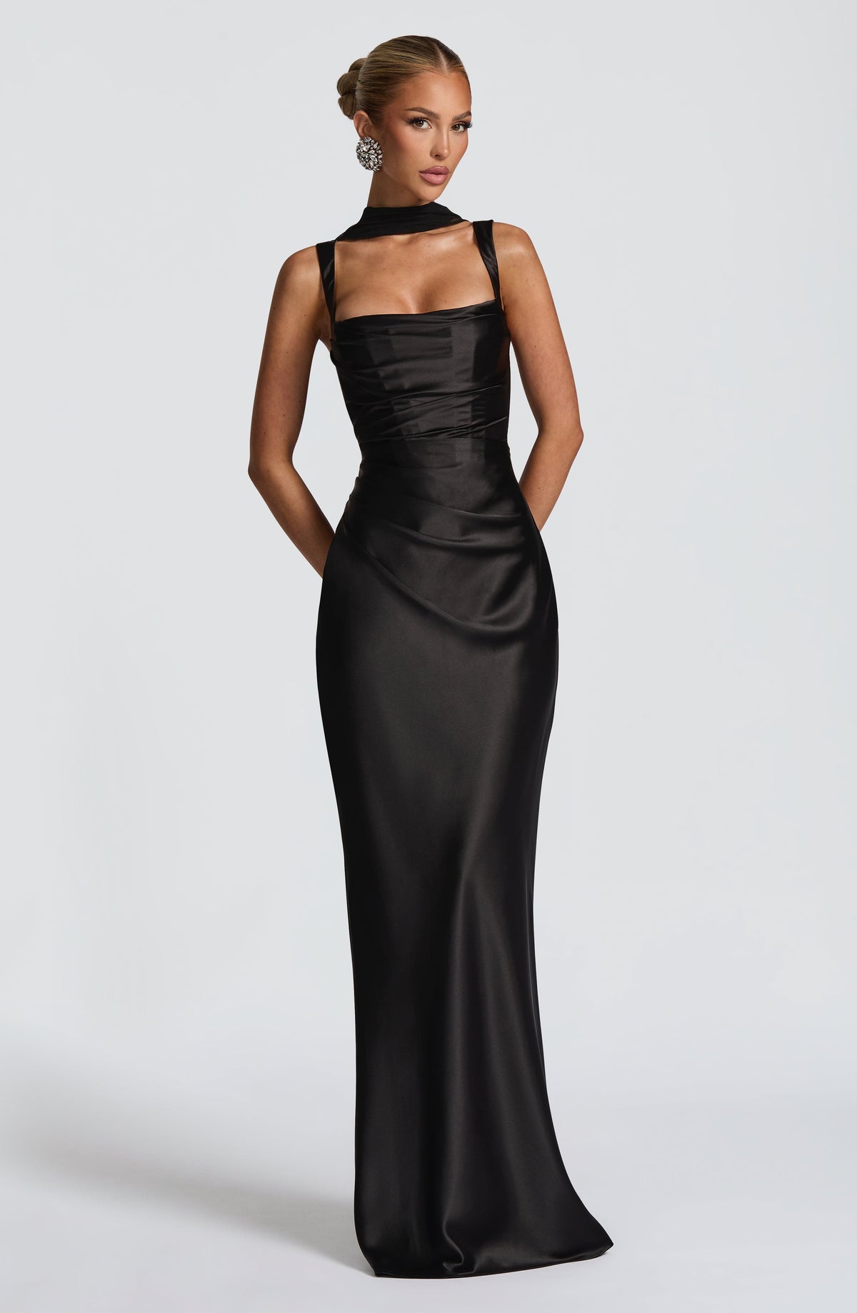 Vestido largo Calanthe - Negro