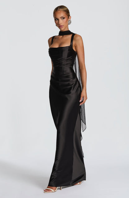 Vestido largo Calanthe - Negro