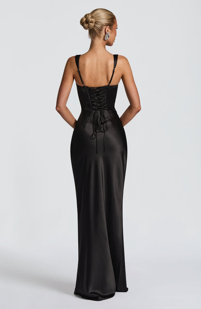 Vestido largo Calanthe - Negro