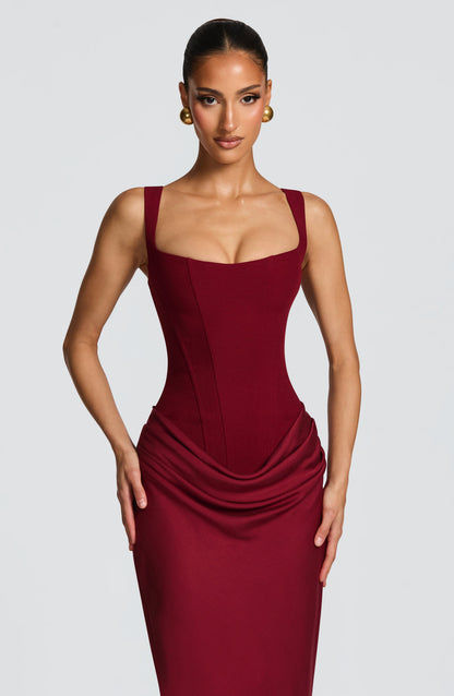 Vestido largo Cornelia - Burdeos