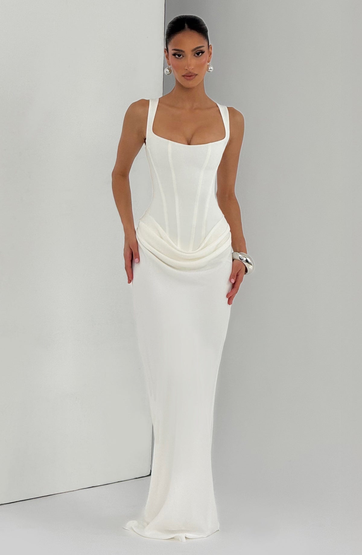 Vestido largo Cornelia - Marfil