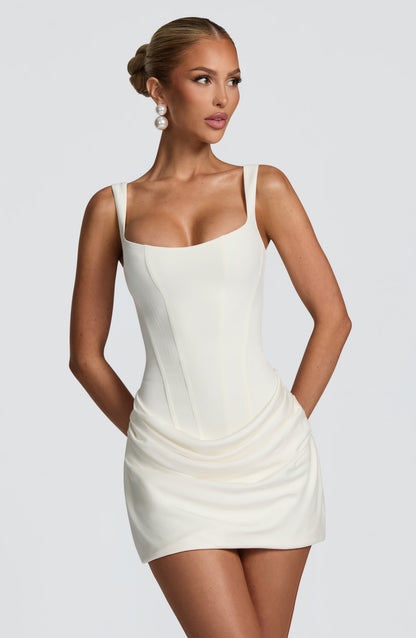Vestido corto Cornelia - Marfil