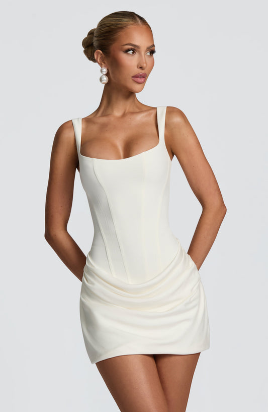 Vestido corto Cornelia - Marfil