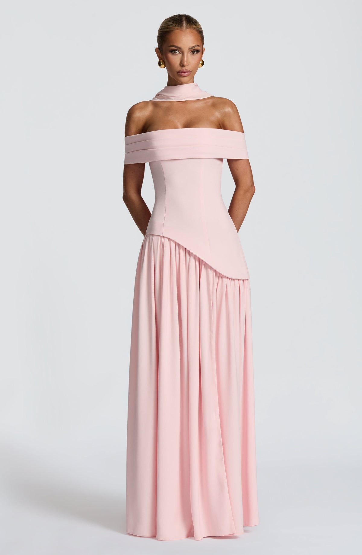 Vestido largo Delilah - Rosa empolvado