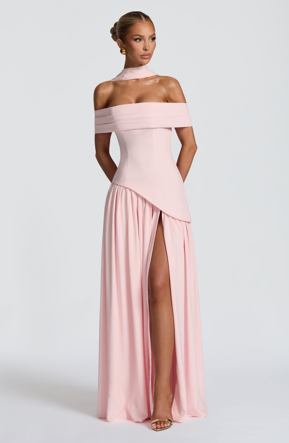 Vestido largo Delilah - Rosa empolvado