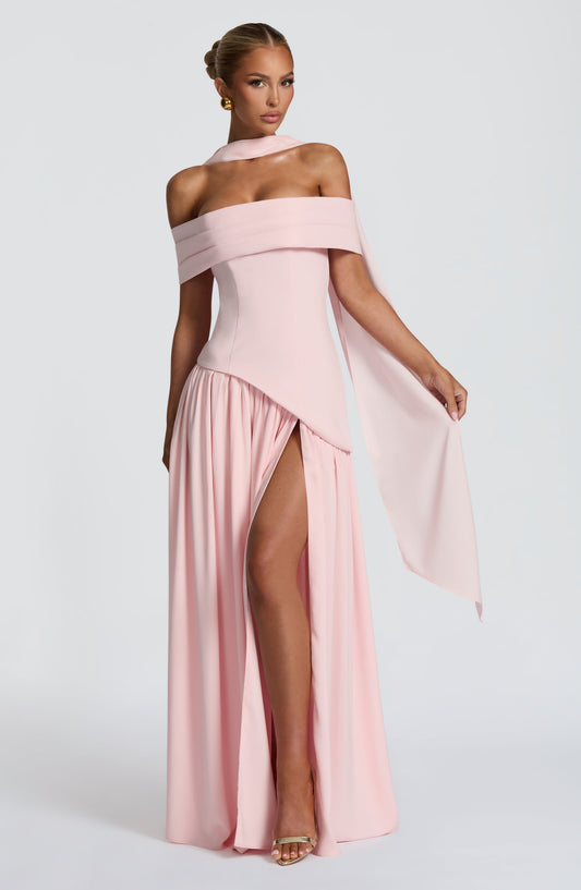 Vestido largo Delilah - Rosa empolvado