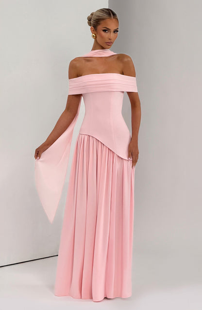 Vestido largo Delilah - Rosa empolvado