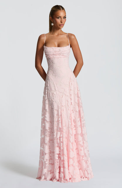 Vestido largo Francis - Rosa empolvado