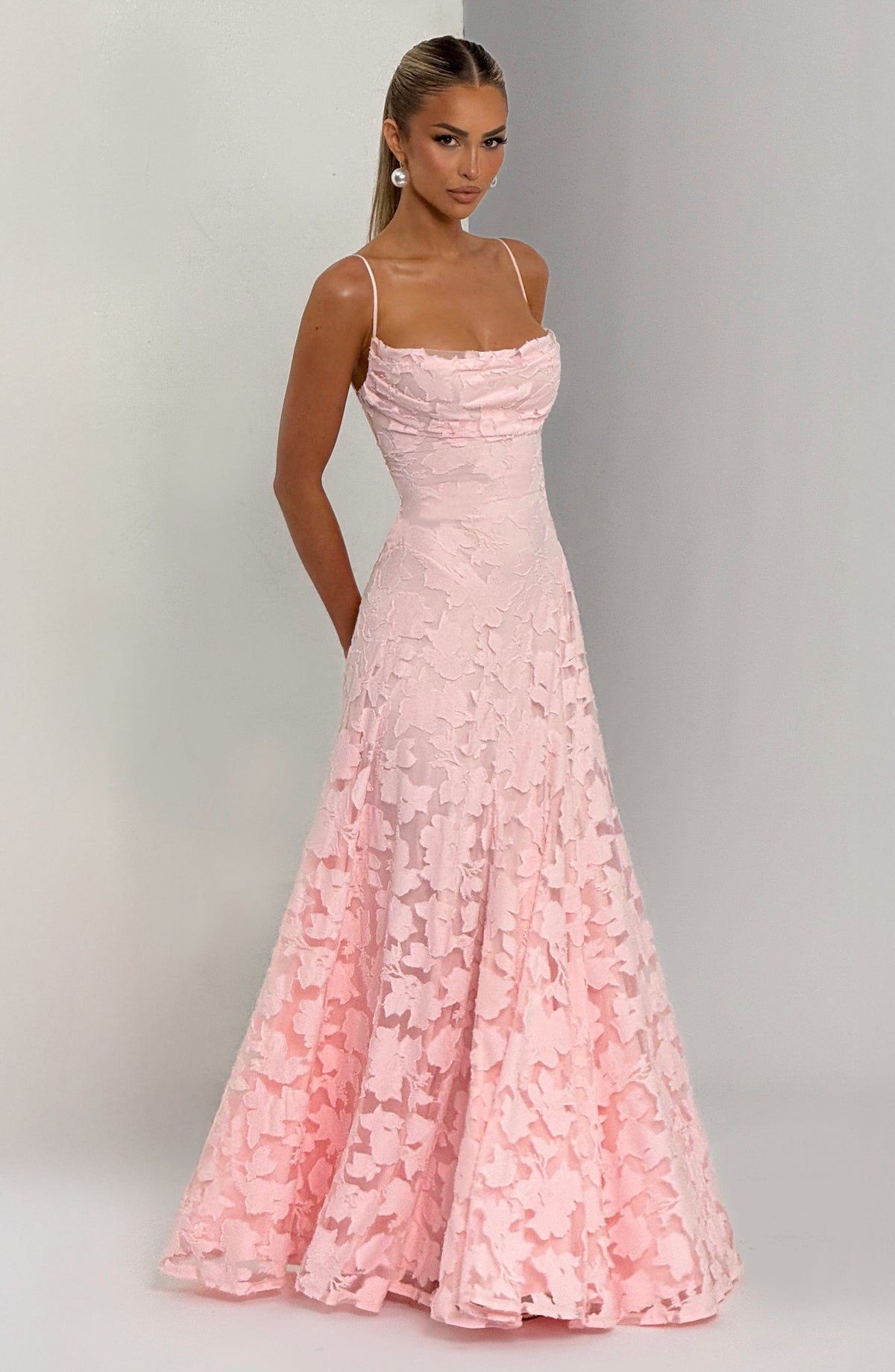 Vestido largo Francis - Rosa empolvado