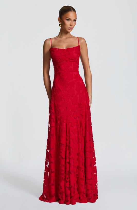 Vestido largo Francis - Rojo