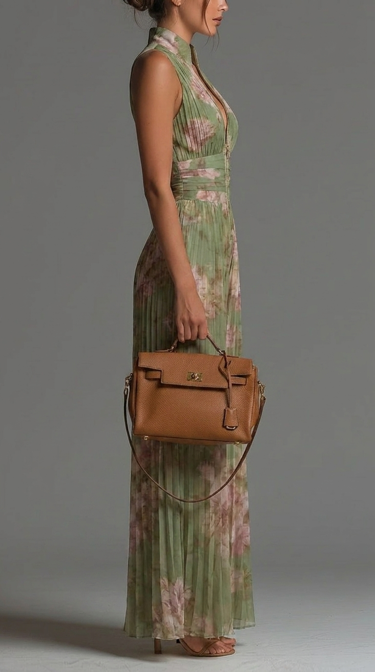 ESSENTIAL – Mono de gasa plisado floral