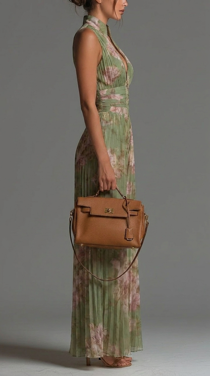 ESSENTIAL – Mono de gasa plisado floral