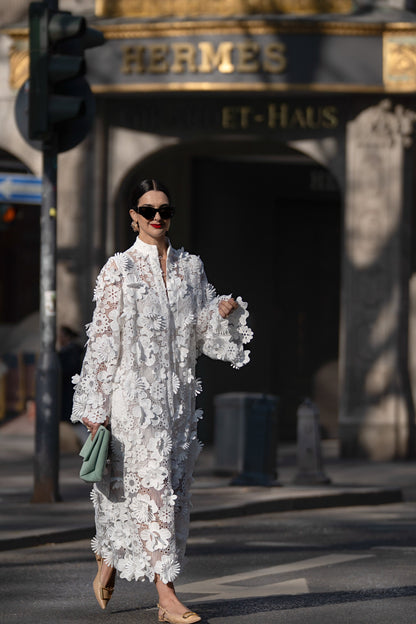 Vestido Estelle de encaje blanco