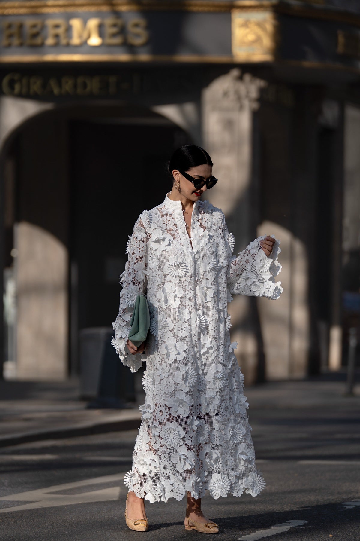 Vestido Estelle de encaje blanco