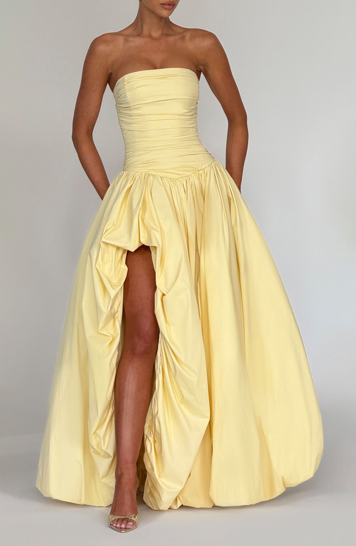 Vestido largo Jillian - Limón