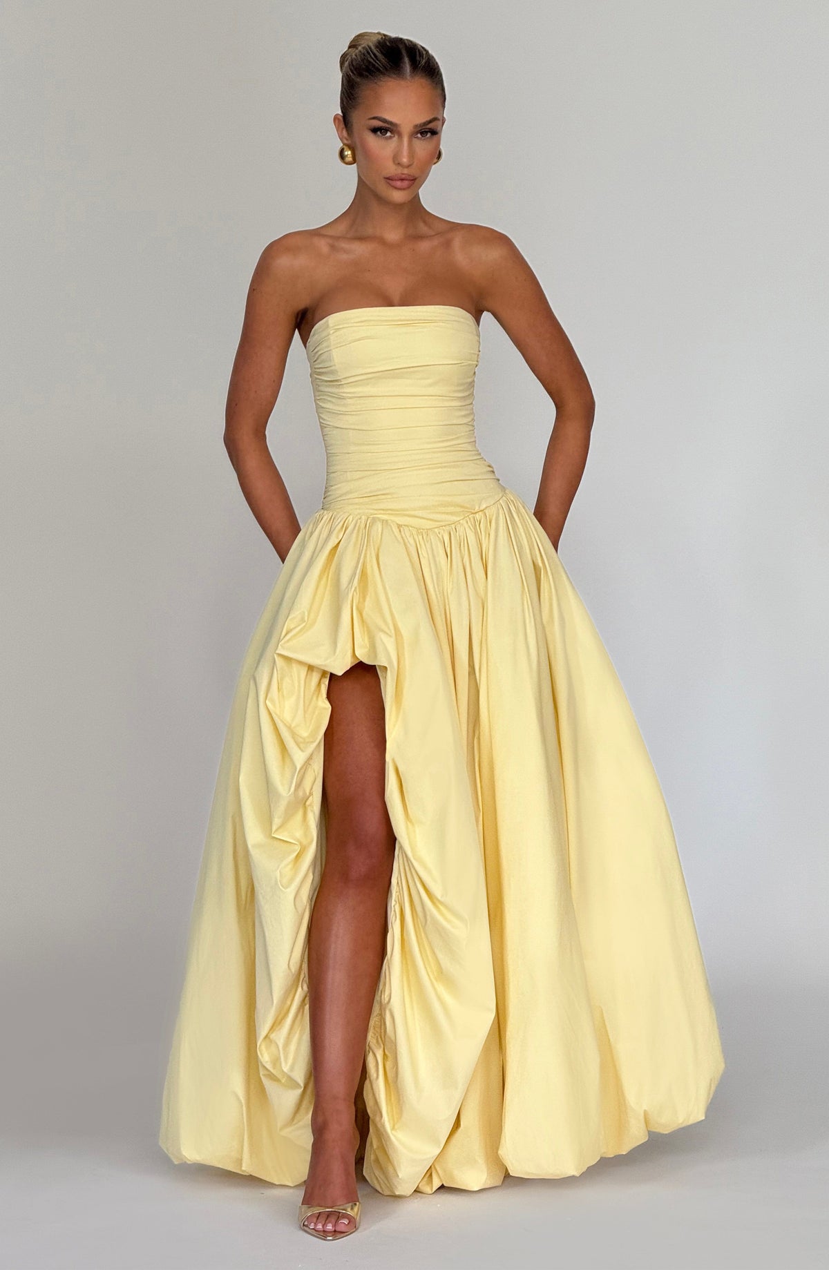 Vestido largo Jillian - Limón