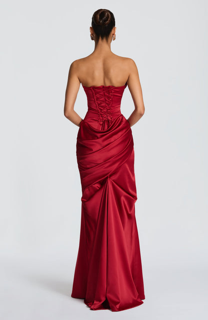 Vestido largo Kensington - Rojo intenso