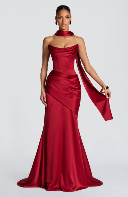 Vestido largo Kensington - Rojo intenso