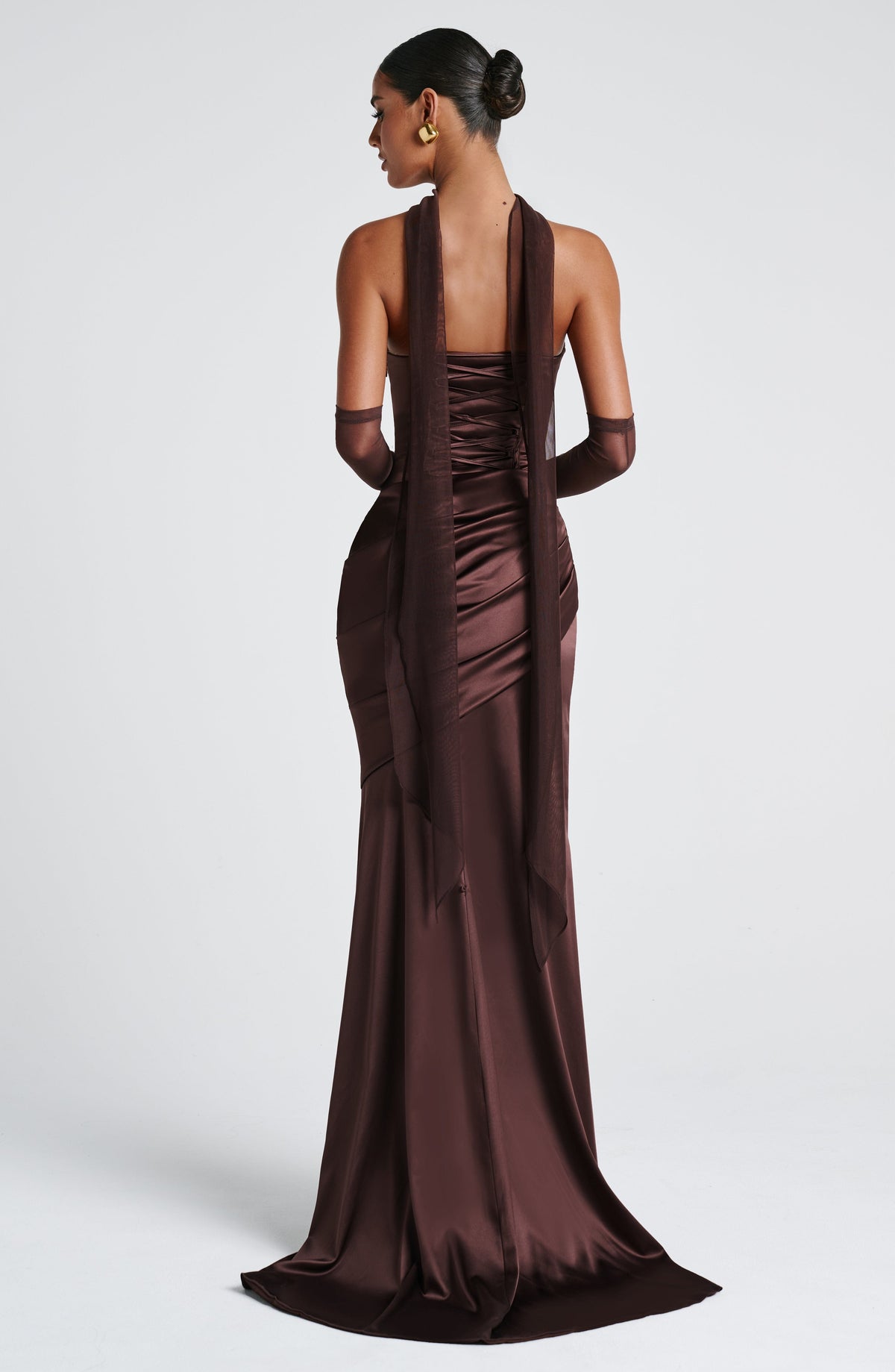Vestido largo Kensington - Marrón ciruela