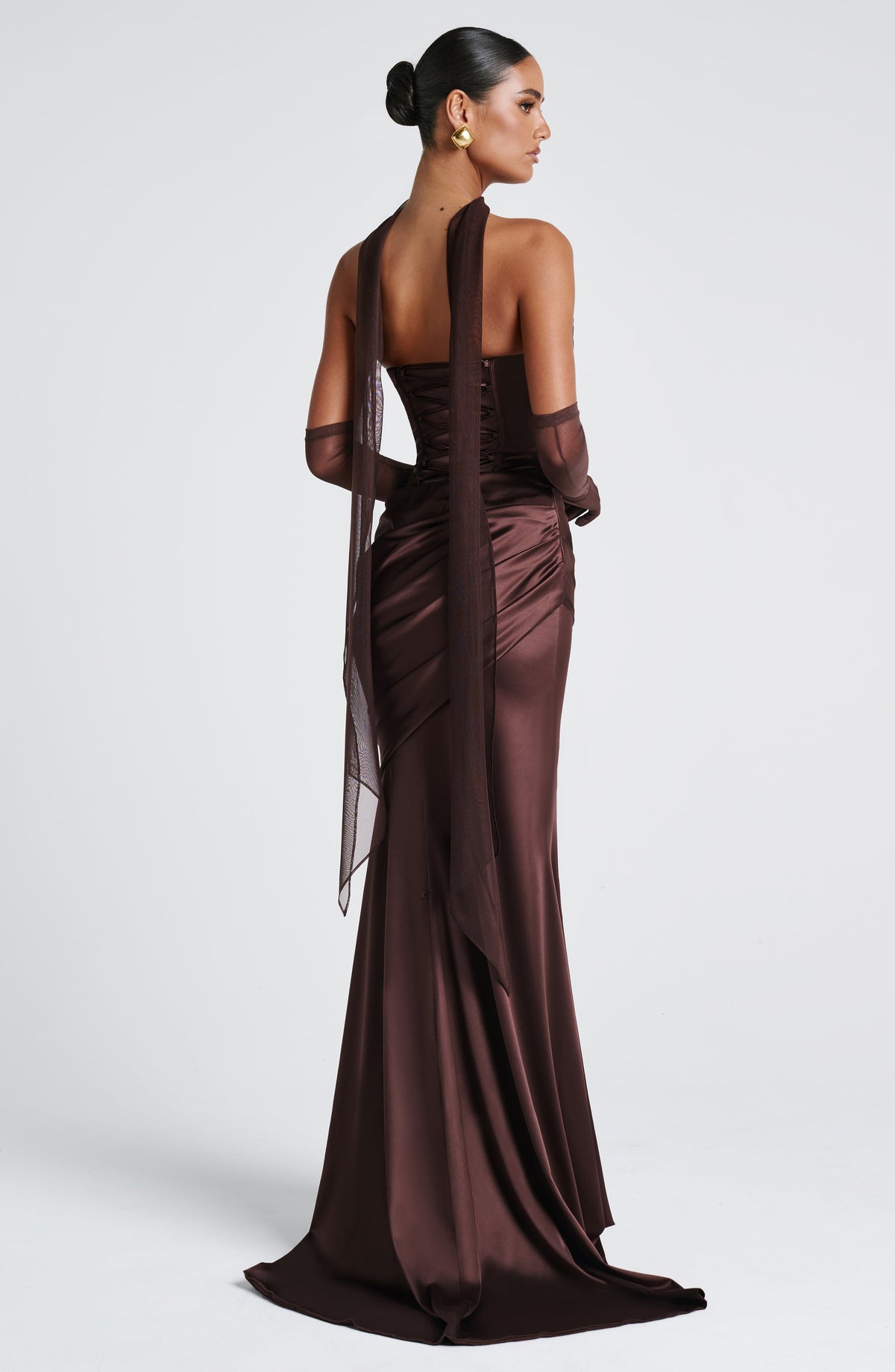 Vestido largo Kensington - Marrón ciruela