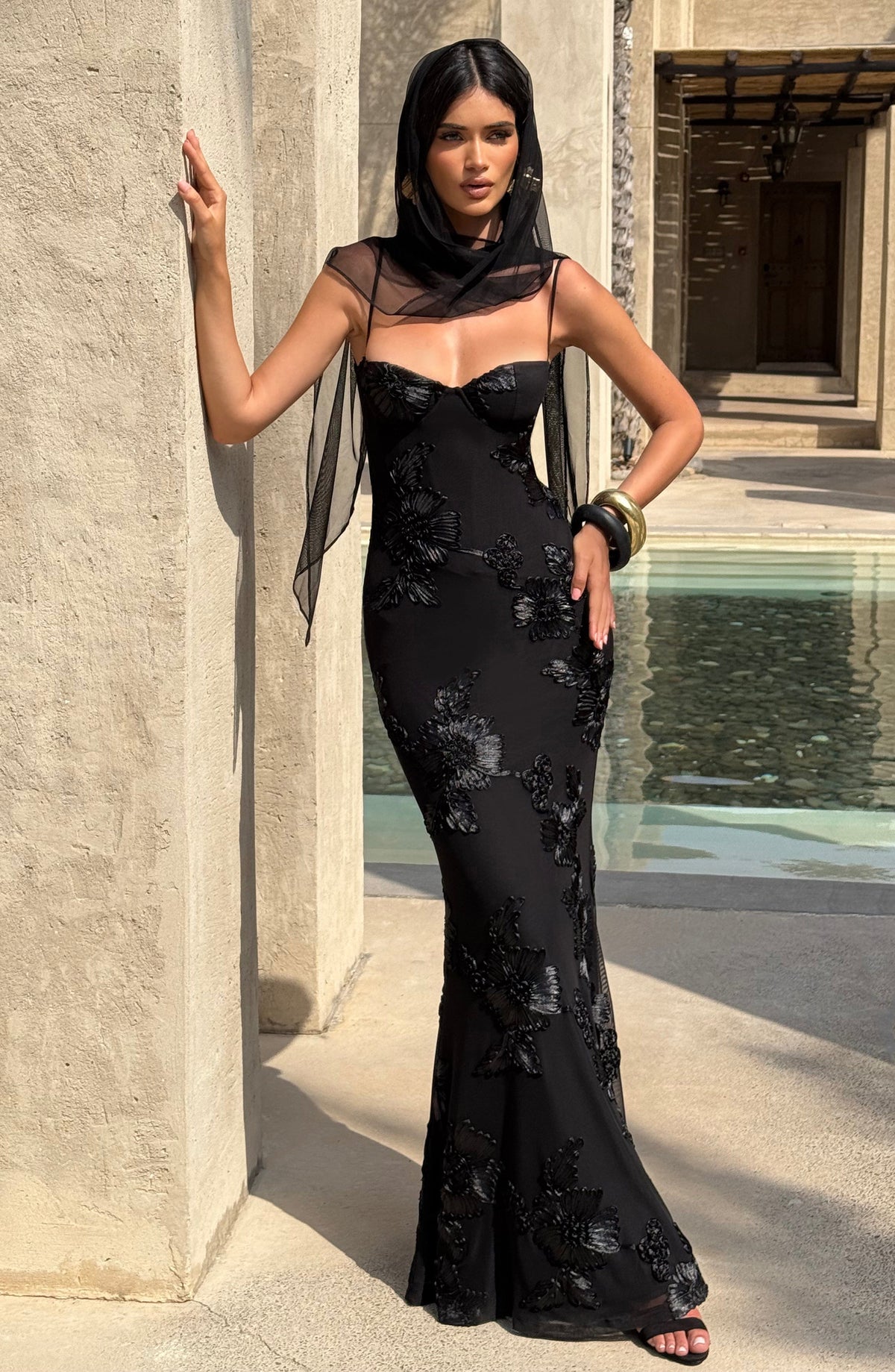 Vestido largo Nefertiti - Negro