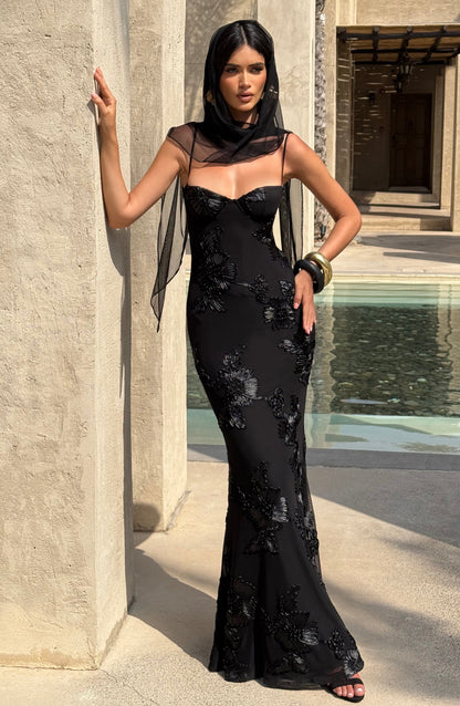 Vestido largo Nefertiti - Negro
