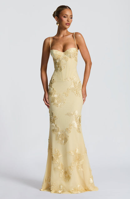 Vestido largo Nefertiti - Limón