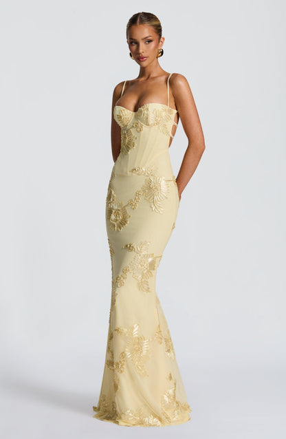 Vestido largo Nefertiti - Limón