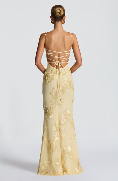 Vestido largo Nefertiti - Limón
