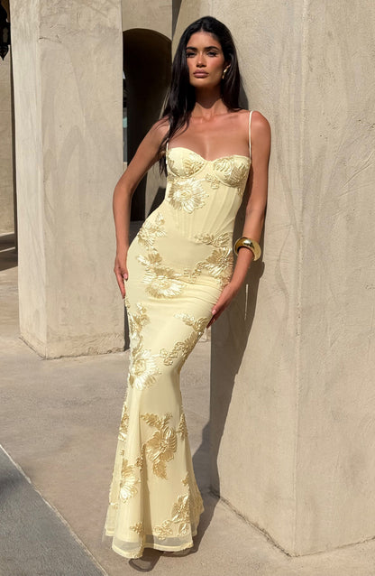 Vestido largo Nefertiti - Limón