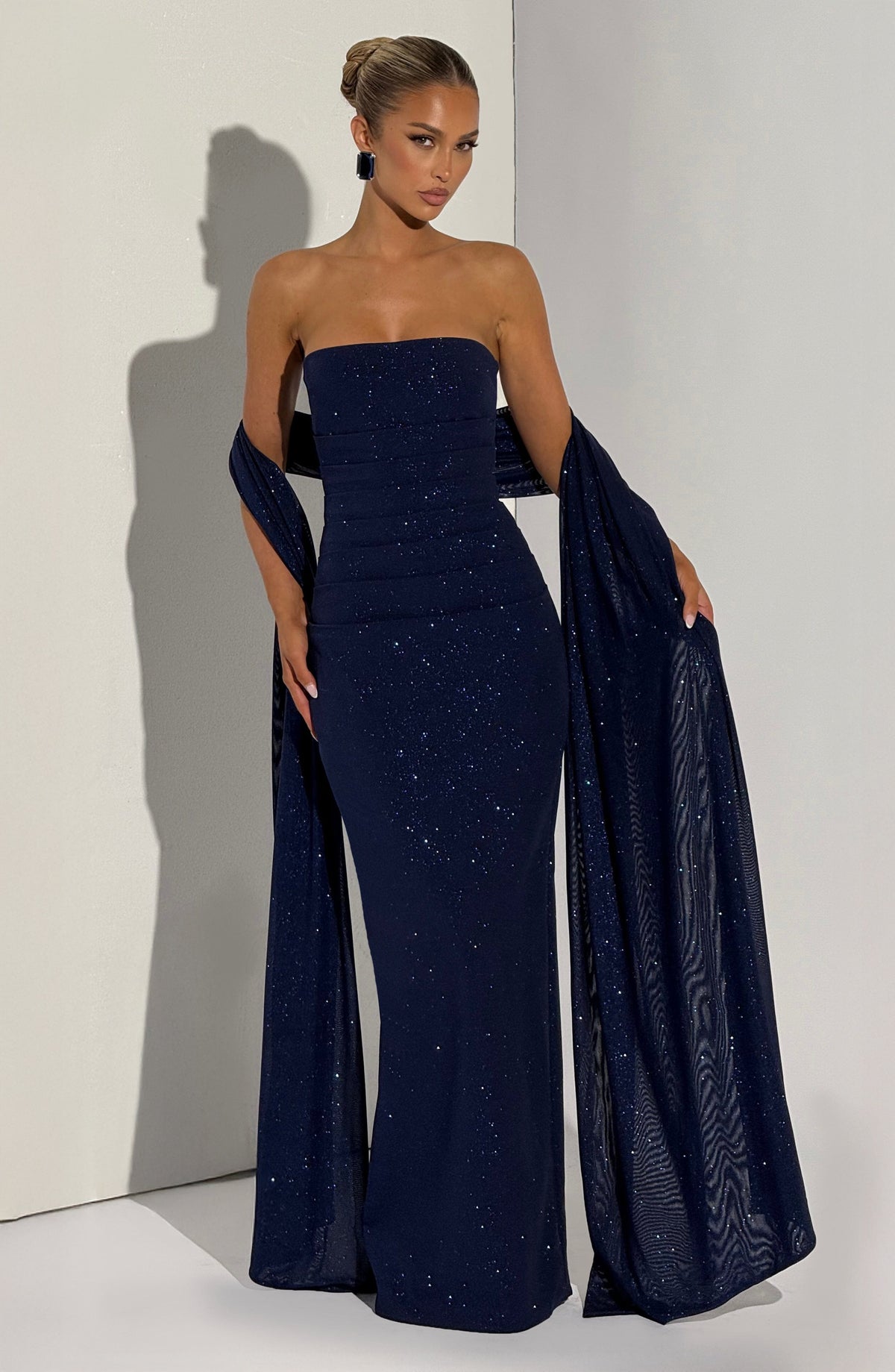 Vestido largo Pandra - Azul marino brillante