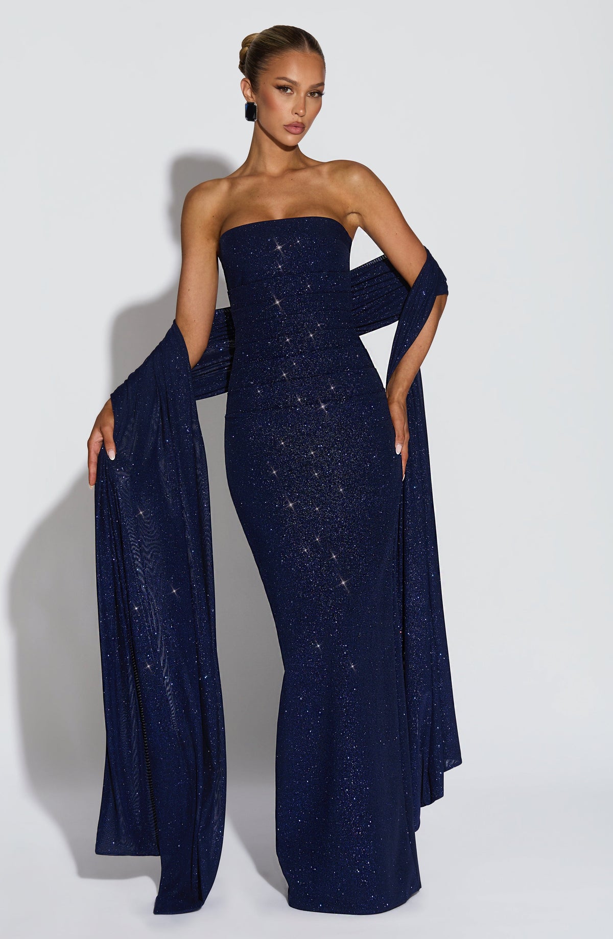 Vestido largo Pandra - Azul marino brillante