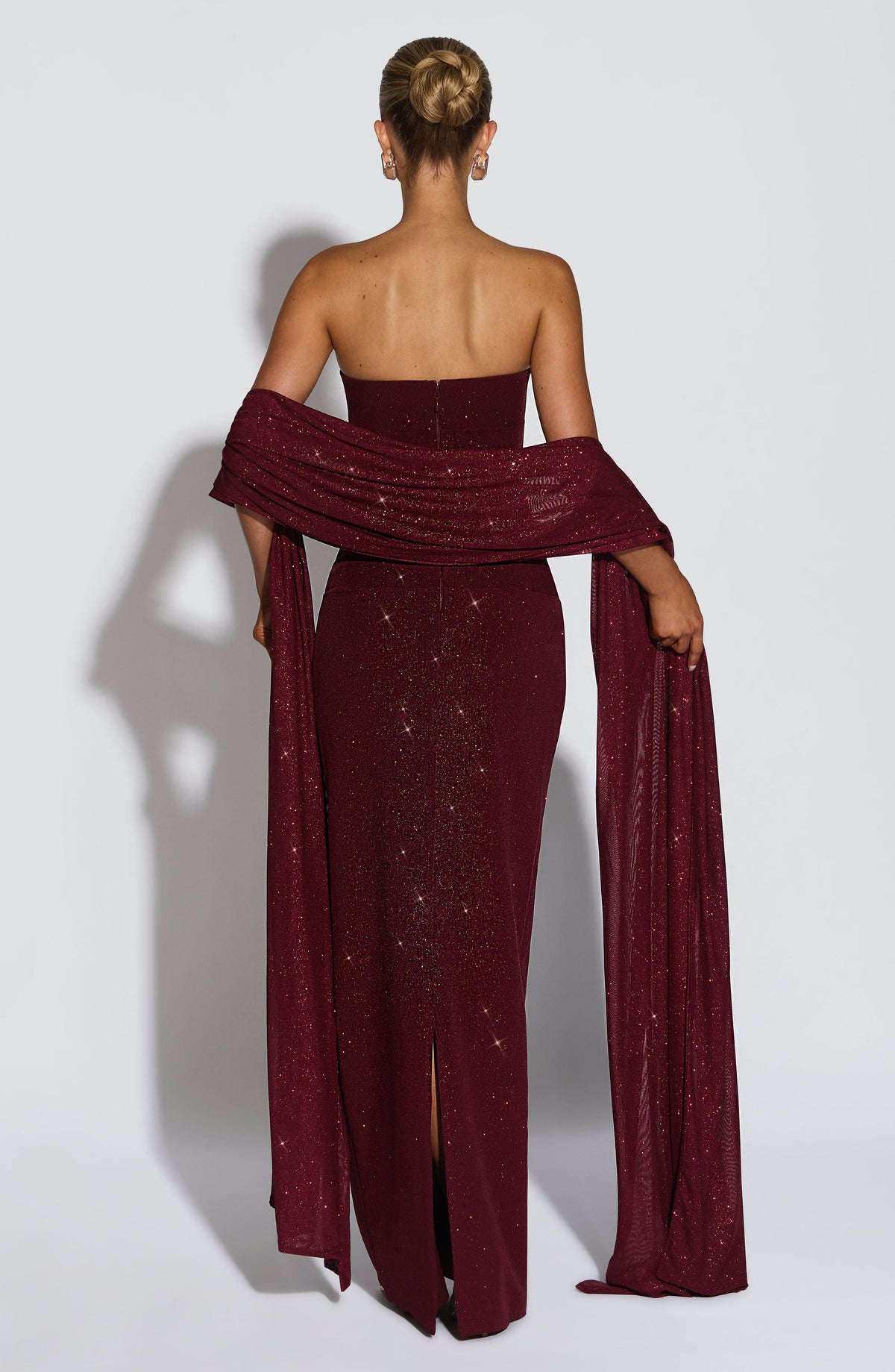 Vestido largo Pandra - Vino brillante